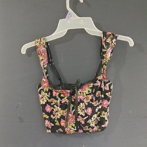 Victoria's Secret Other - Victoria's Secret Black Floral Tank Bra Size 32B